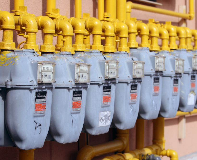 Line of Gas Meters